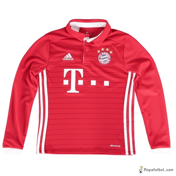 Camiseta Bayern de Múnich Replica Primera Ropa ML Niños 2016/17 Rojo